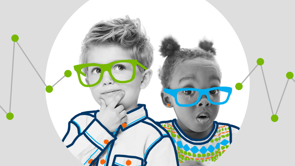 Two kids with glasses
