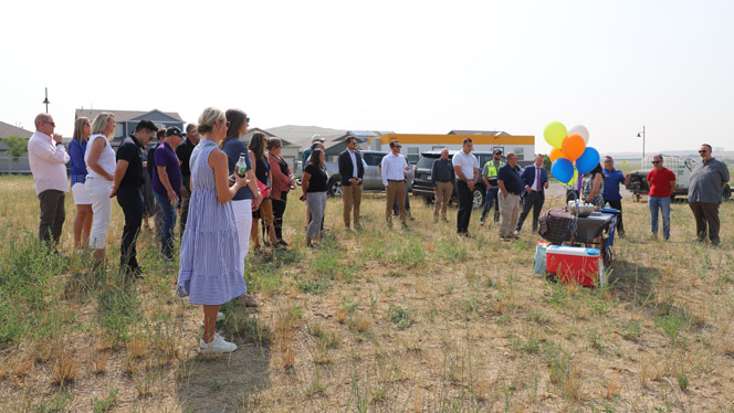 New K-6 School in Commerce City CO: Community members attend groundbreaking ceremony.