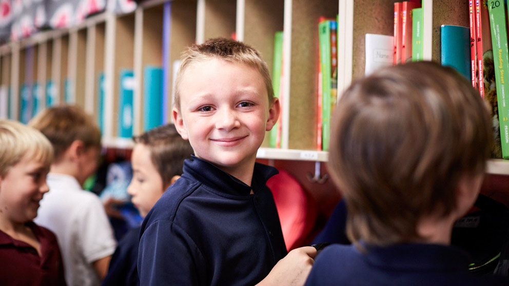 Student reading a book