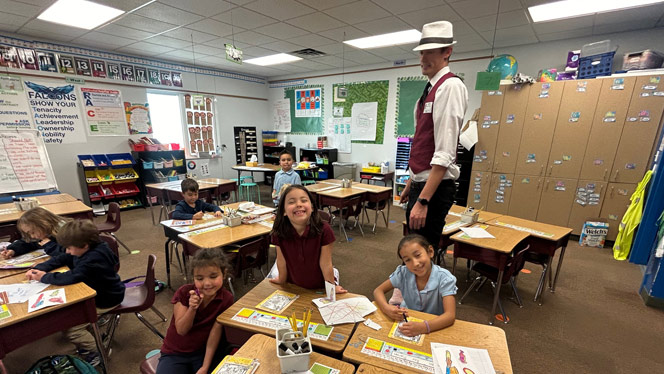 K-8 School in Brighton: Thomas Graham with White Rabbit Magic Camp hosts after-school program at Foundations Academy.