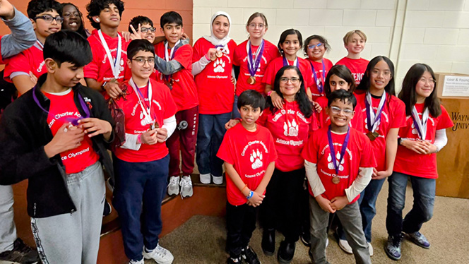 K-8 School in Canton: Canton Charter Science Olympiad scholars after their regional competition.