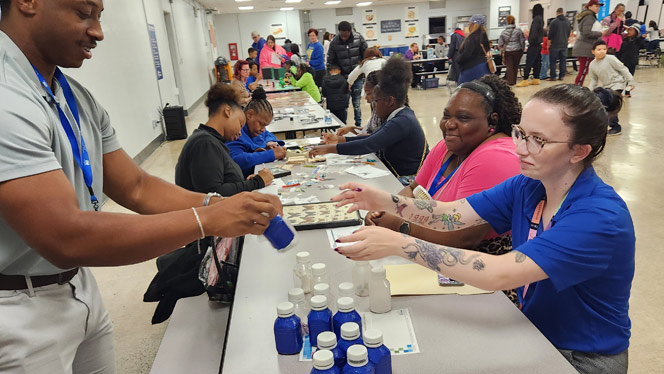 K-12 School in Center Line: Staff members from every grade level helped facilitate Family STEM Night.