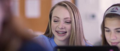 Students completing work