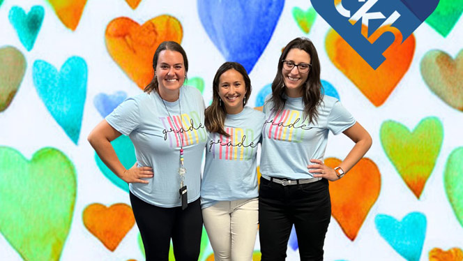 K-8 School in Matthews: Three Matthews Charter Academy teachers who lead the activity.