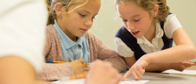 Students completing work