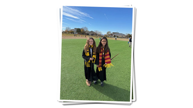 K-8 School in Commerce City: Landmark students dress as Harry Potter characters.