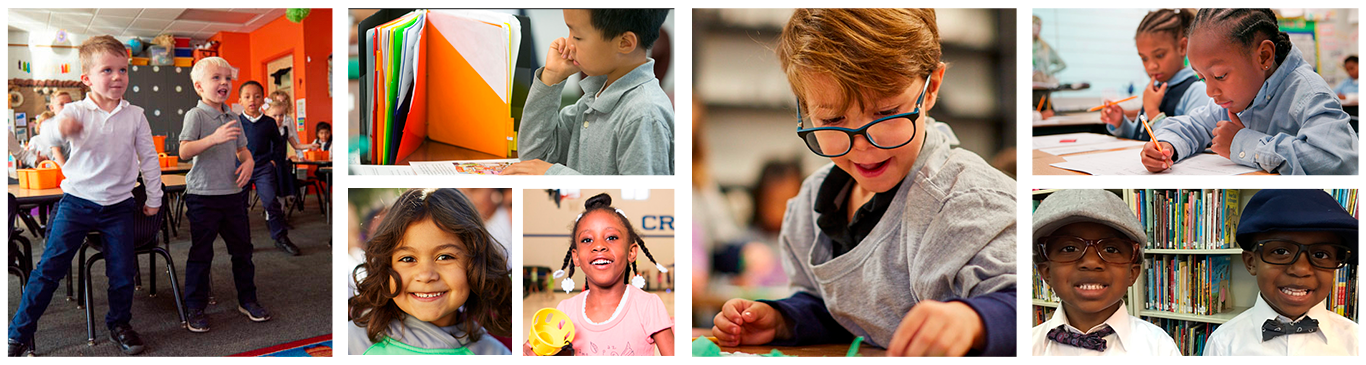 Photo collage of kindergarteners