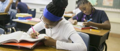 Students completing work