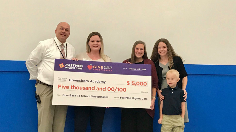 Greensboro Academy Receives $5 000 Donation from FastMed Urgent Care
