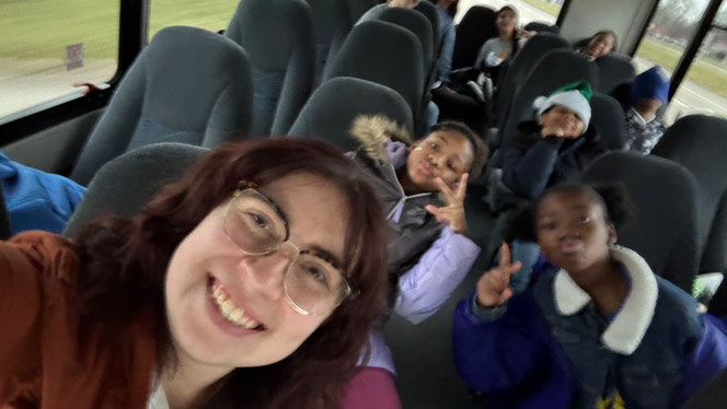 K-8 School in Livonia: Grand River Academy teacher Ms. Brown takes students on a field trip.