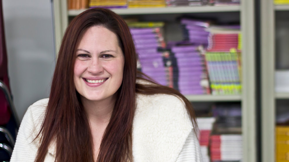 Parent picking up student from class