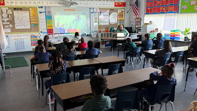 K-8 School in Youngstown: Stambaugh students got a lesson on kindness from the comforts of their own desks.