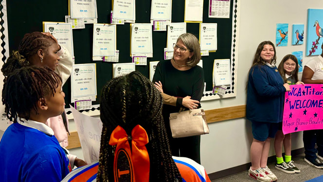 K-8 School in Lafayette: Mayor Boulet visits Willow Charter Academy.