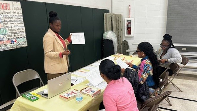 K-8 School in Brooklyn: Brooklyn Scholars parents attended Donuts with the Deans.