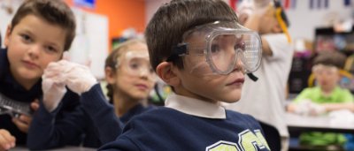 Students participate in science activity