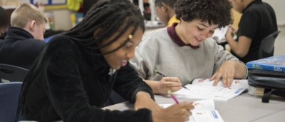 Students completing work