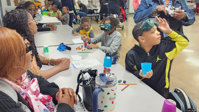 K-12 School in Center Line: Center Line Prep enjoyed a night of family fun with Family STEM Night.