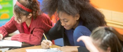 Students completing work