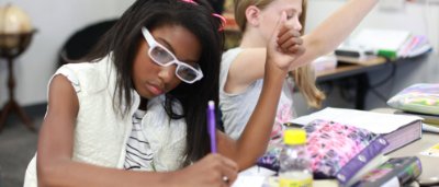 Students completing work