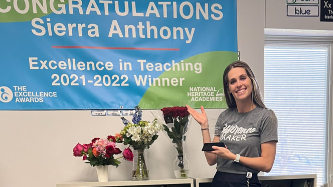 K-8 School in Grand Rapids: Knapp Charter Academy's teacher, Anthony, is 2021-22 Excellence in Teaching winner.