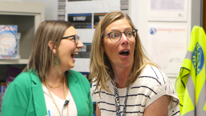 Y5-8 School in Byron Center: Cross Creek teacher wins Excellence in Teaching award.