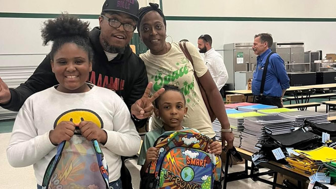 K-8 School in Buffalo NY: Students walk through the event with their family.