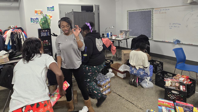 K-12 School in Center Line: Center Line's National Honor Society organizes donations to give to families in need this holiday season.