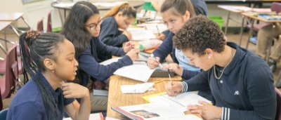 Students completing work