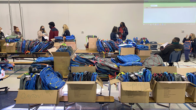 Detroit Enterprise donated backpacks