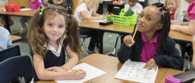 Students completing work