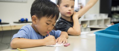 Students completing work